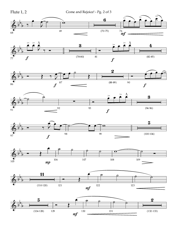 Come And Rejoice (Choral Anthem SATB) Flute 1/2 (Lifeway Choral / Arr. John Bolin)