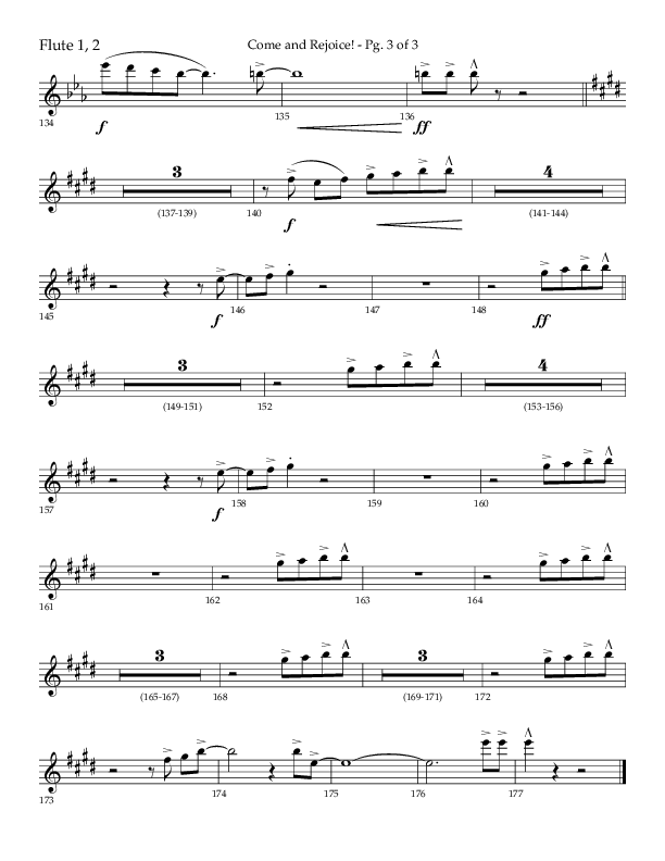 Come And Rejoice (Choral Anthem SATB) Flute 1/2 (Lifeway Choral / Arr. John Bolin)