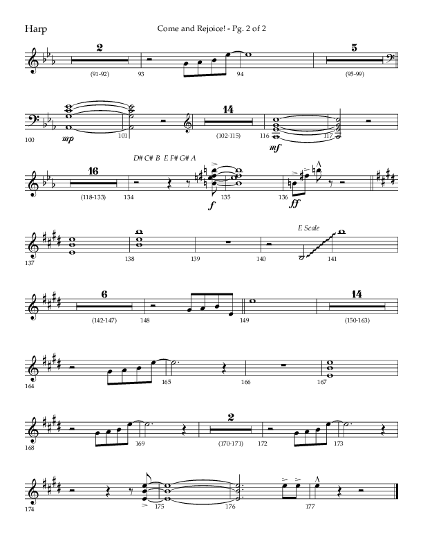 Come And Rejoice (Choral Anthem SATB) Harp (Lifeway Choral / Arr. John Bolin)