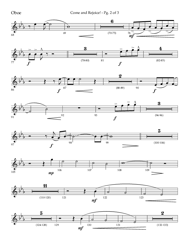Come And Rejoice (Choral Anthem SATB) Oboe (Lifeway Choral / Arr. John Bolin)