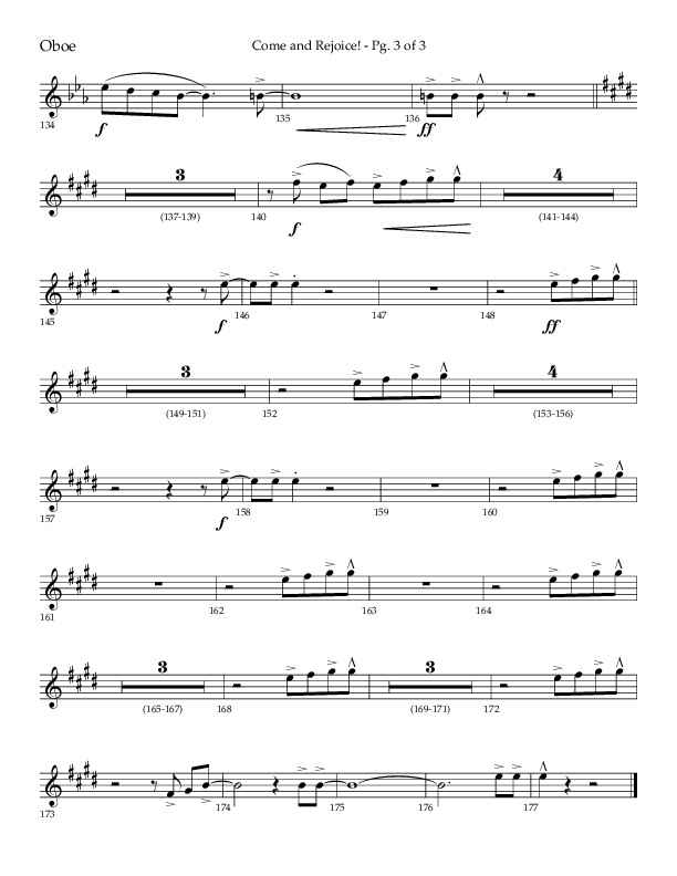 Come And Rejoice (Choral Anthem SATB) Oboe (Lifeway Choral / Arr. John Bolin)