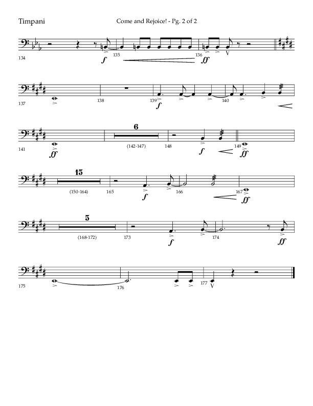 Come And Rejoice (Choral Anthem SATB) Timpani (Lifeway Choral / Arr. John Bolin)