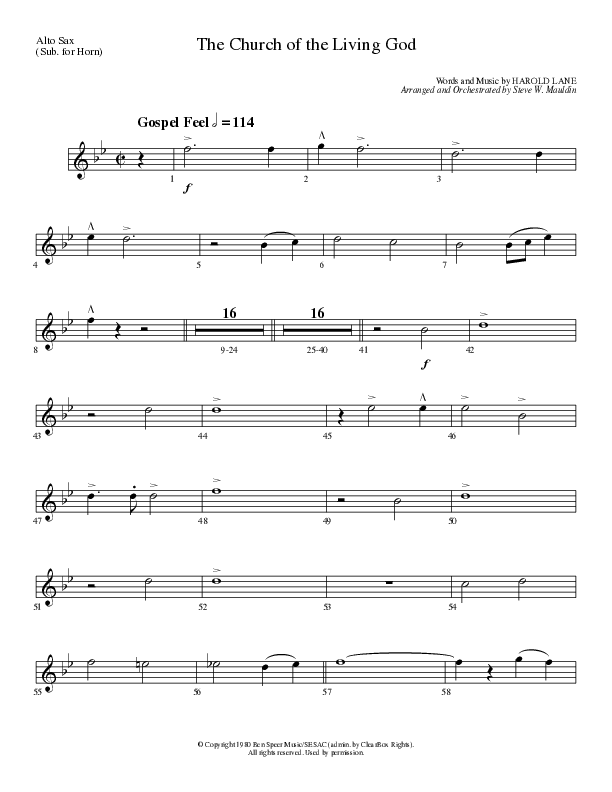 The Church Of The Living God (Choral Anthem SATB) Alto Sax (Lillenas Choral / Arr. Steve Mauldin)
