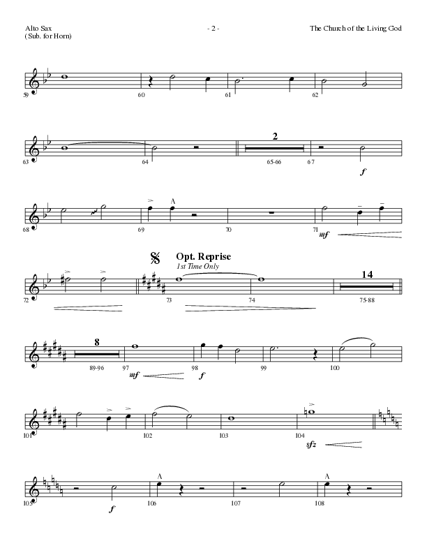 The Church Of The Living God (Choral Anthem SATB) Alto Sax (Lillenas Choral / Arr. Steve Mauldin)