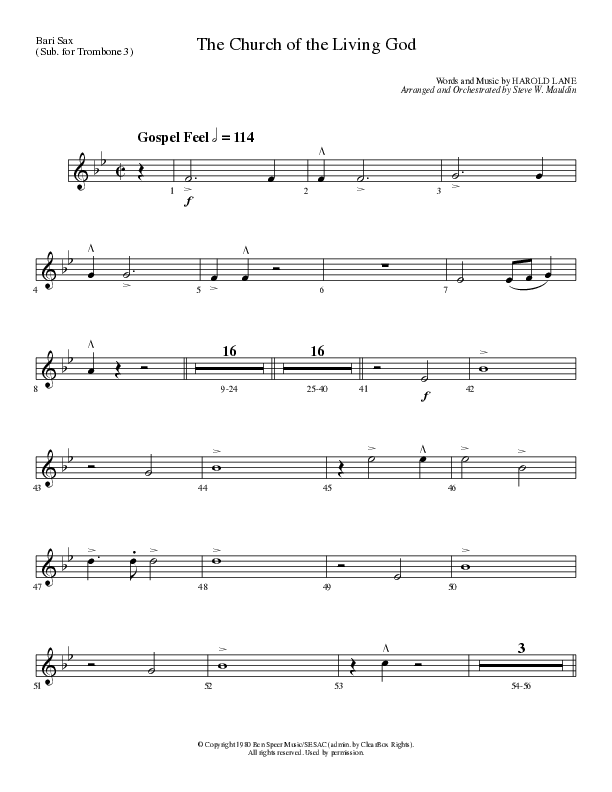 The Church Of The Living God (Choral Anthem SATB) Bari Sax (Lillenas Choral / Arr. Steve Mauldin)