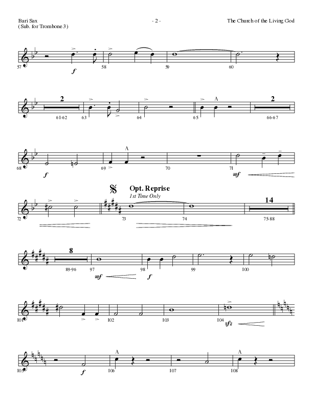 The Church Of The Living God (Choral Anthem SATB) Bari Sax (Lillenas Choral / Arr. Steve Mauldin)