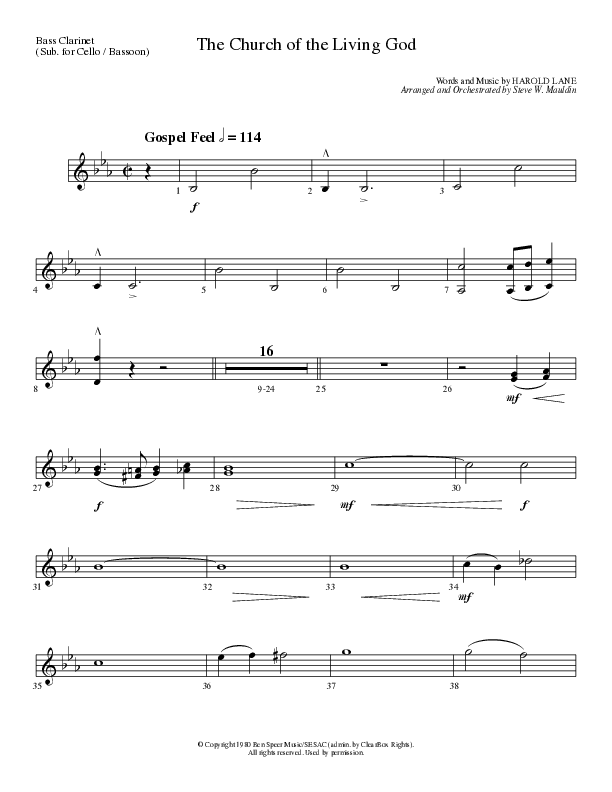 The Church Of The Living God (Choral Anthem SATB) Bass Clarinet (Lillenas Choral / Arr. Steve Mauldin)