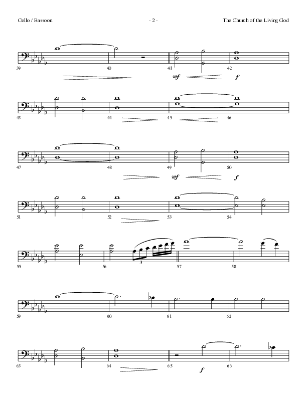 The Church Of The Living God (Choral Anthem SATB) Cello (Lillenas Choral / Arr. Steve Mauldin)
