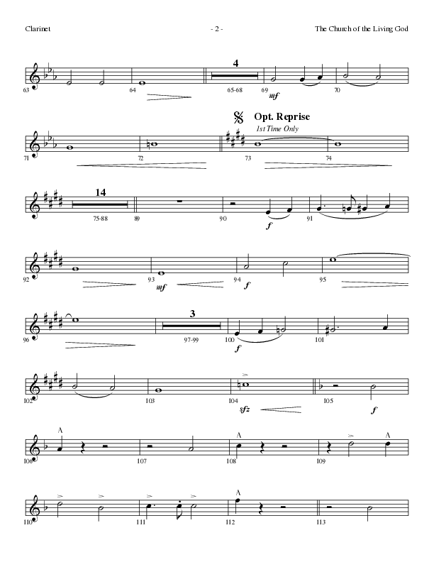 The Church Of The Living God (Choral Anthem SATB) Clarinet (Lillenas Choral / Arr. Steve Mauldin)
