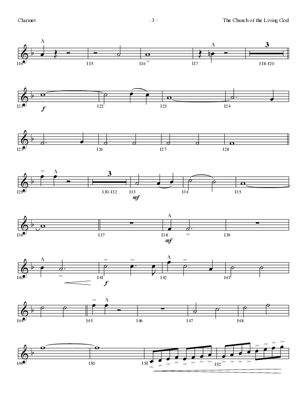 The Church Of The Living God (Choral Anthem SATB) Clarinet (Lillenas Choral / Arr. Steve Mauldin)