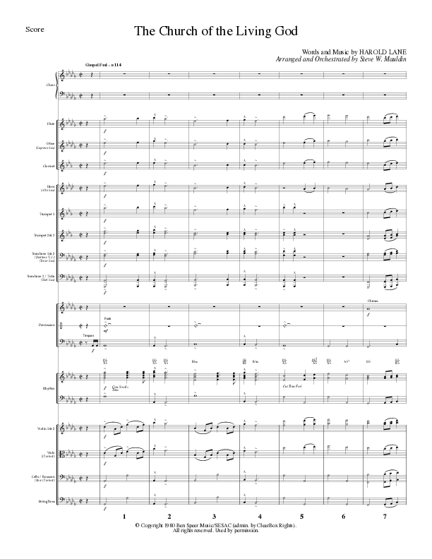 The Church Of The Living God (Choral Anthem SATB) Orchestration (Lillenas Choral / Arr. Steve Mauldin)