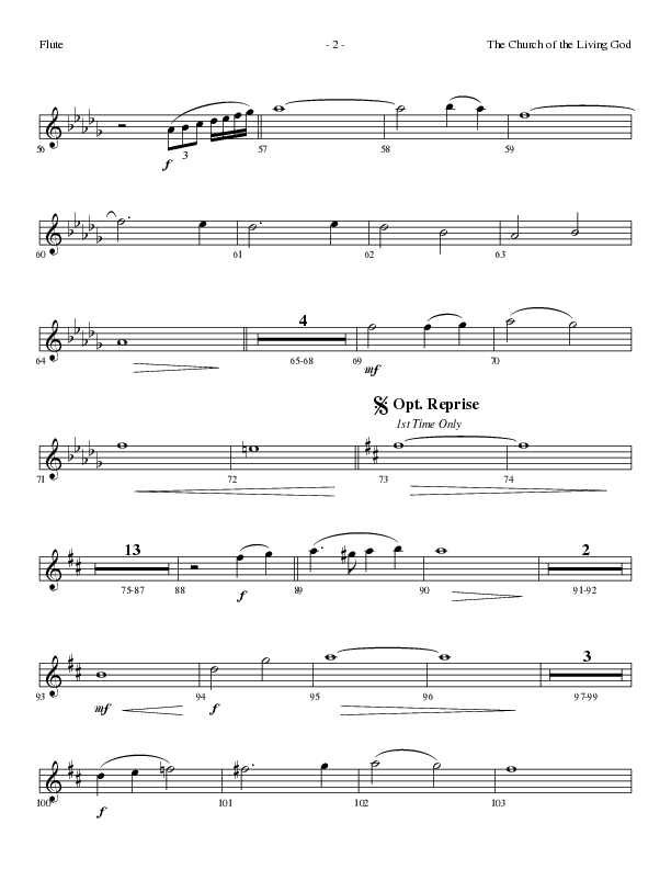 The Church Of The Living God (Choral Anthem SATB) Flute (Lillenas Choral / Arr. Steve Mauldin)