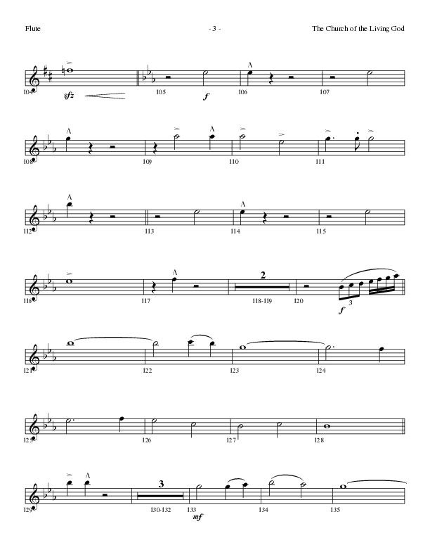 The Church Of The Living God (Choral Anthem SATB) Flute (Lillenas Choral / Arr. Steve Mauldin)