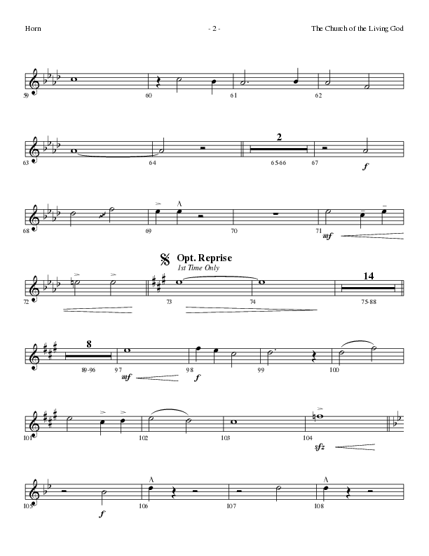 The Church Of The Living God (Choral Anthem SATB) French Horn (Lillenas Choral / Arr. Steve Mauldin)