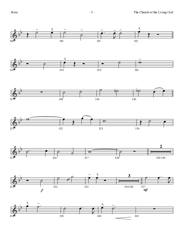 The Church Of The Living God (Choral Anthem SATB) French Horn (Lillenas Choral / Arr. Steve Mauldin)