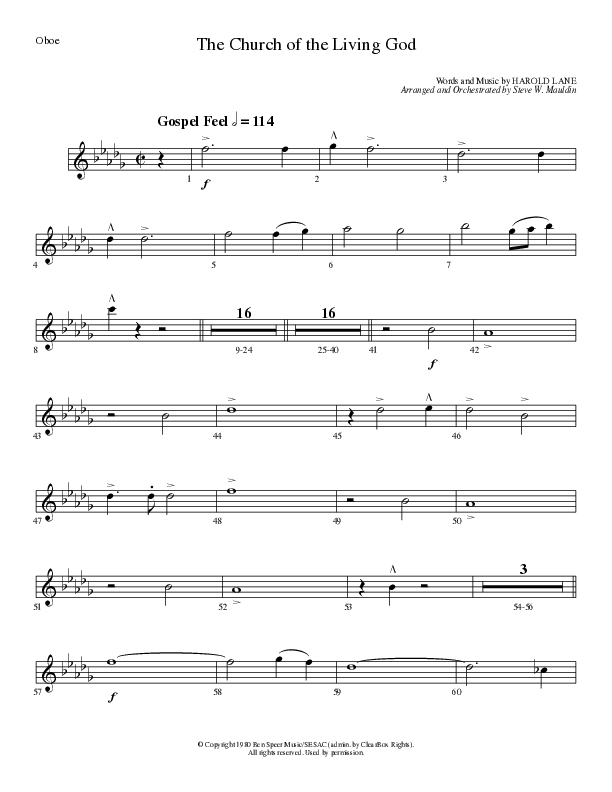 The Church Of The Living God (Choral Anthem SATB) Oboe (Lillenas Choral / Arr. Steve Mauldin)