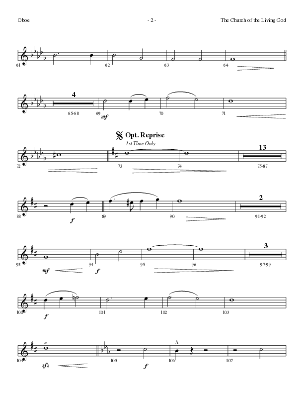 The Church Of The Living God (Choral Anthem SATB) Oboe (Lillenas Choral / Arr. Steve Mauldin)