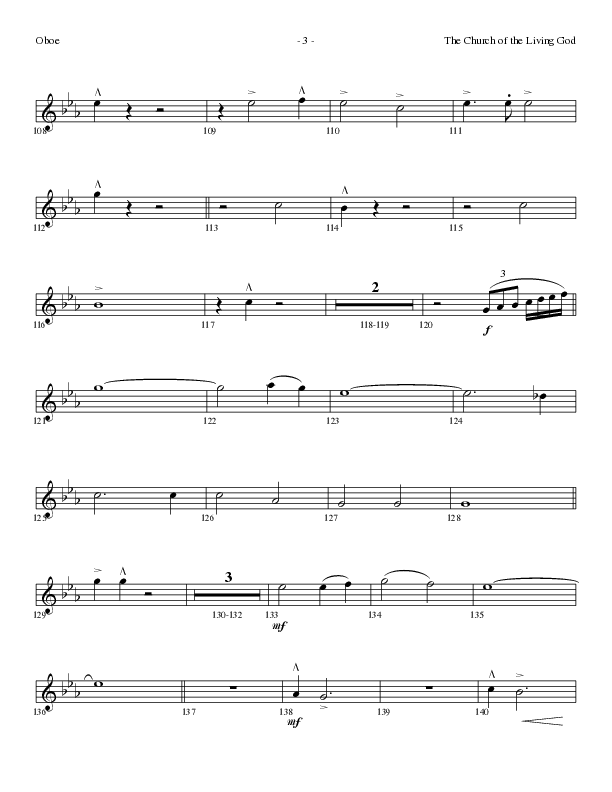 The Church Of The Living God (Choral Anthem SATB) Oboe (Lillenas Choral / Arr. Steve Mauldin)