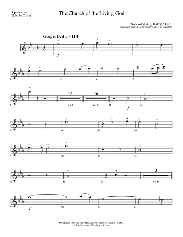 The Church Of The Living God (Choral Anthem SATB) Soprano Sax (Lillenas Choral / Arr. Steve Mauldin)
