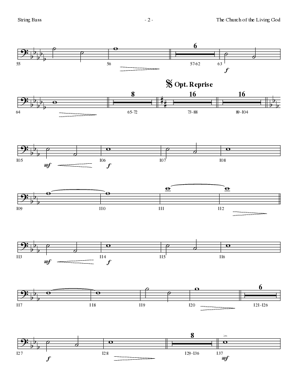The Church Of The Living God (Choral Anthem SATB) String Bass (Lillenas Choral / Arr. Steve Mauldin)
