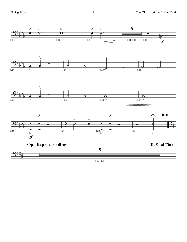 The Church Of The Living God (Choral Anthem SATB) String Bass (Lillenas Choral / Arr. Steve Mauldin)