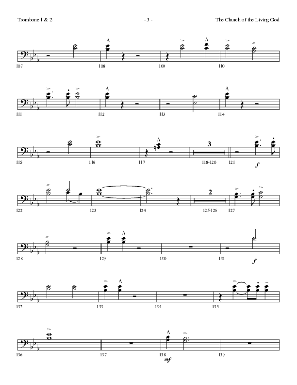 The Church Of The Living God (Choral Anthem SATB) Trombone 1/2 (Lillenas Choral / Arr. Steve Mauldin)