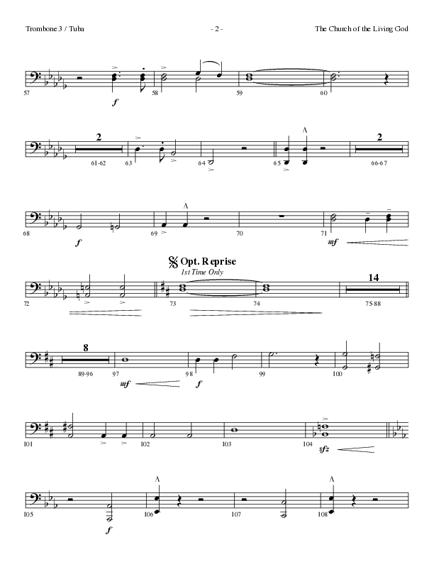 The Church Of The Living God (Choral Anthem SATB) Trombone 3/Tuba (Lillenas Choral / Arr. Steve Mauldin)