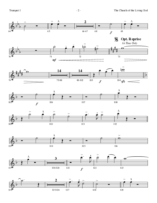 The Church Of The Living God (Choral Anthem SATB) Trumpet 1 (Lillenas Choral / Arr. Steve Mauldin)