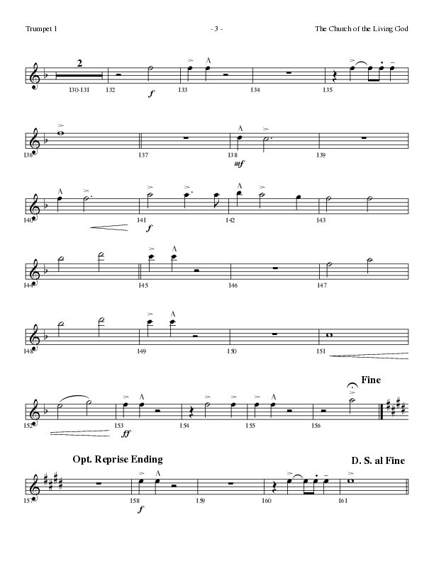 The Church Of The Living God (Choral Anthem SATB) Trumpet 1 (Lillenas Choral / Arr. Steve Mauldin)