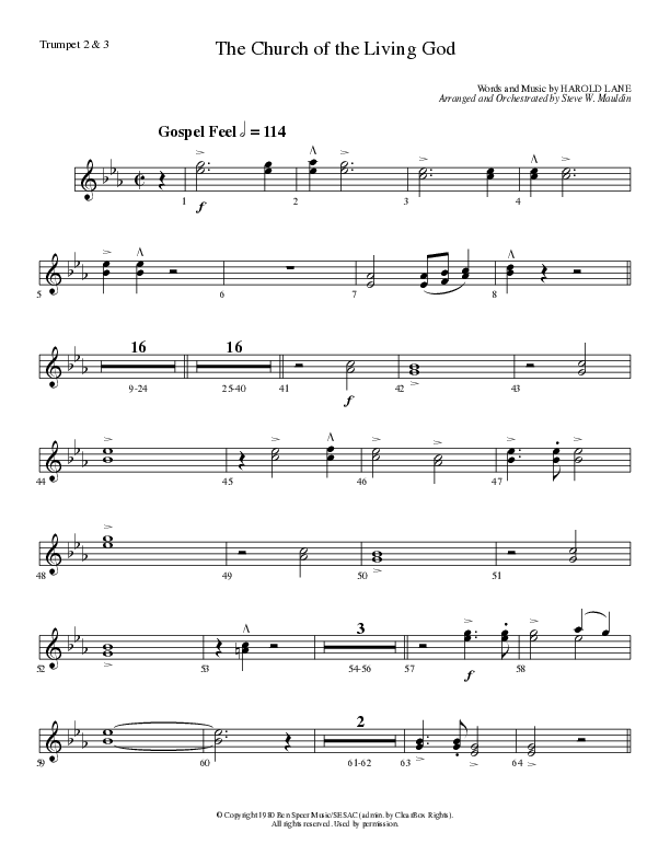 The Church Of The Living God (Choral Anthem SATB) Trumpet 2/3 (Lillenas Choral / Arr. Steve Mauldin)
