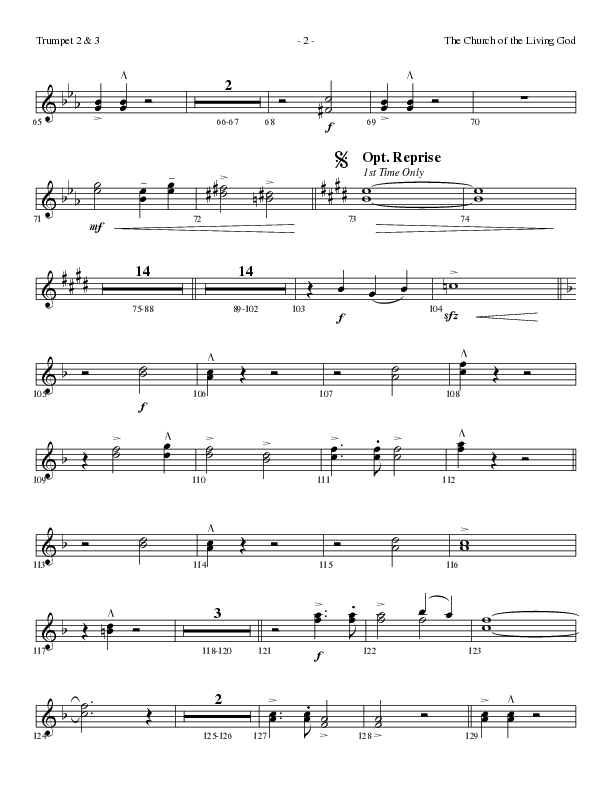 The Church Of The Living God (Choral Anthem SATB) Trumpet 2/3 (Lillenas Choral / Arr. Steve Mauldin)