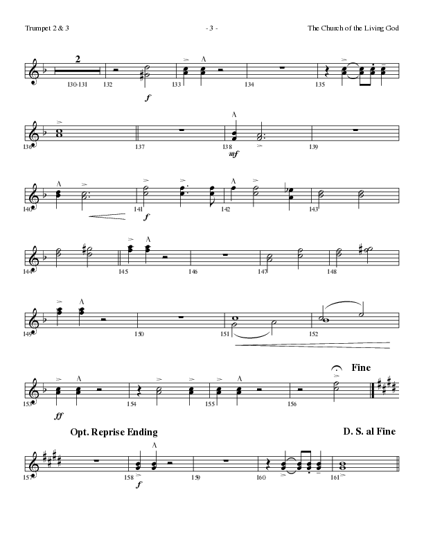 The Church Of The Living God (Choral Anthem SATB) Trumpet 2/3 (Lillenas Choral / Arr. Steve Mauldin)