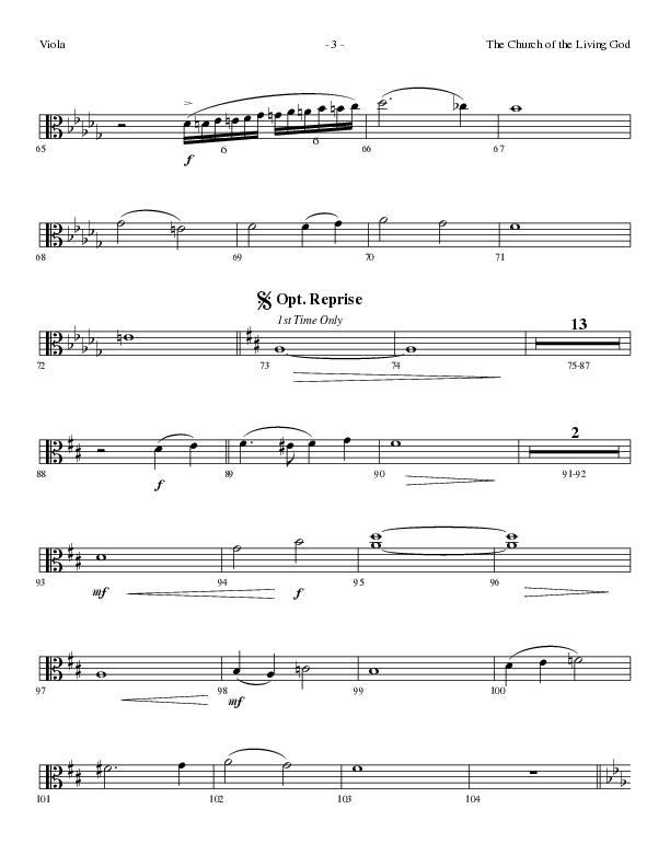 The Church Of The Living God (Choral Anthem SATB) Viola (Lillenas Choral / Arr. Steve Mauldin)