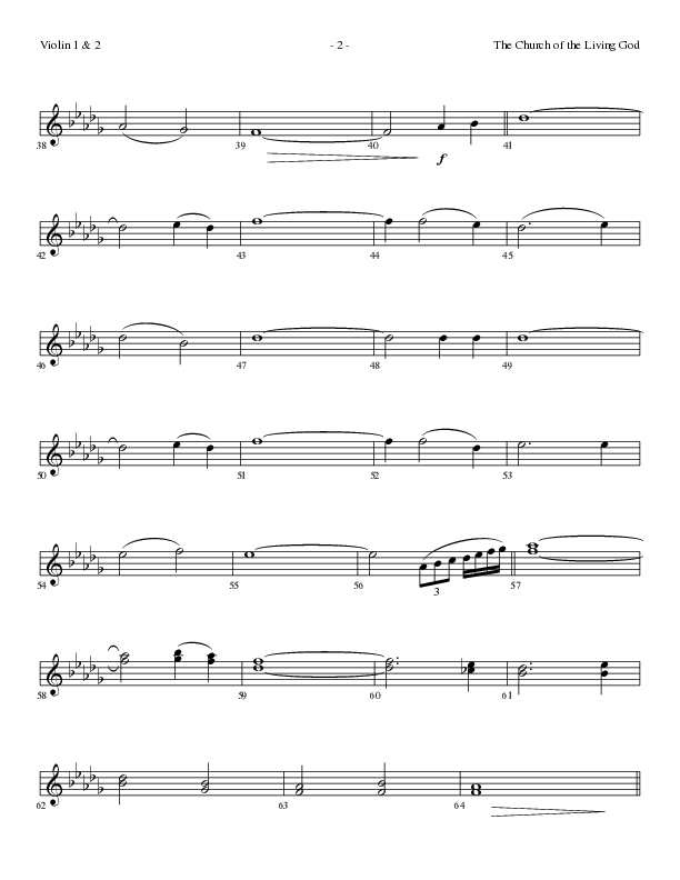 The Church Of The Living God (Choral Anthem SATB) Violin 1/2 (Lillenas Choral / Arr. Steve Mauldin)
