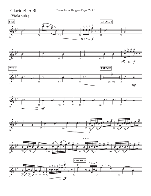 Come Ever Reign (Choral Anthem SATB) Clarinet (Lifeway Choral / Arr. John Bolin / Arr. Don Koch)