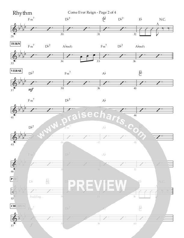 Come Ever Reign (Choral Anthem SATB) Lead Melody & Rhythm (Lifeway Choral / Arr. John Bolin / Arr. Don Koch)