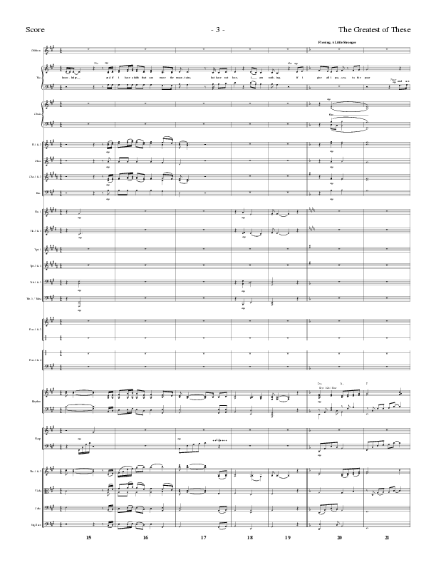 The Greatest of These (Choral Anthem SATB) Orchestration (Lillenas Choral / Arr. David Clydesdale)
