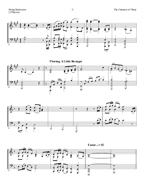 The Greatest of These (Choral Anthem SATB) String Reduction (Lillenas Choral / Arr. David Clydesdale)