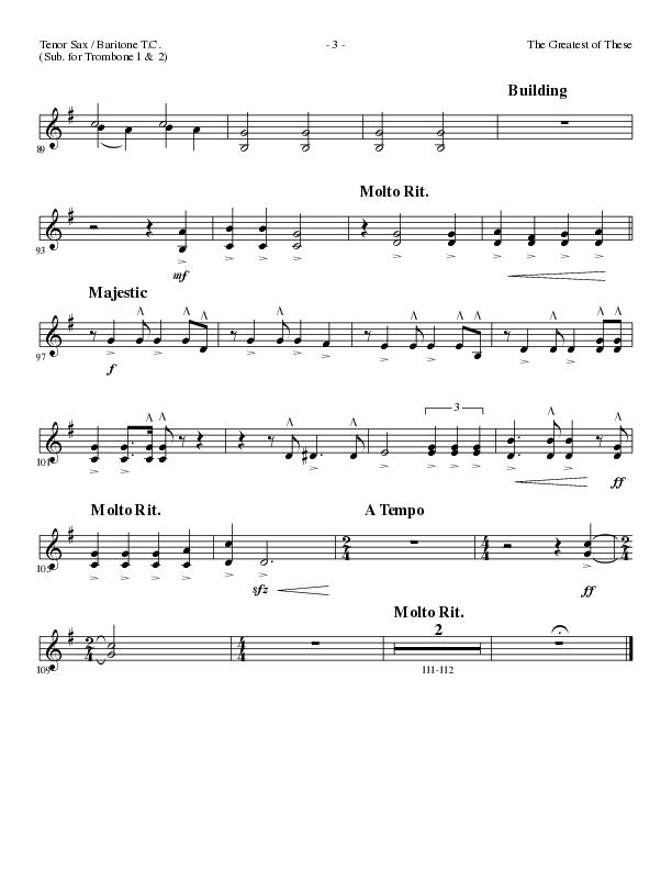 The Greatest of These (Choral Anthem SATB) Tenor Sax/Baritone T.C. (Lillenas Choral / Arr. David Clydesdale)