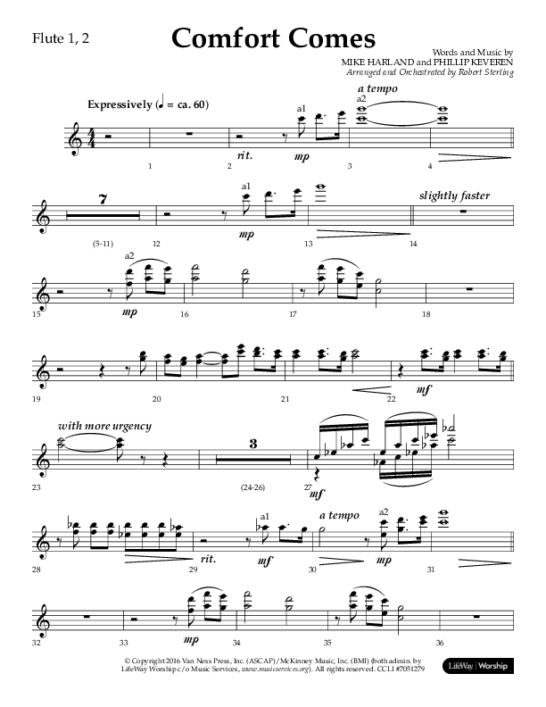 Comfort Comes (Choral Anthem SATB) Flute 1/2 (Lifeway Choral / Arr. Robert Sterling)