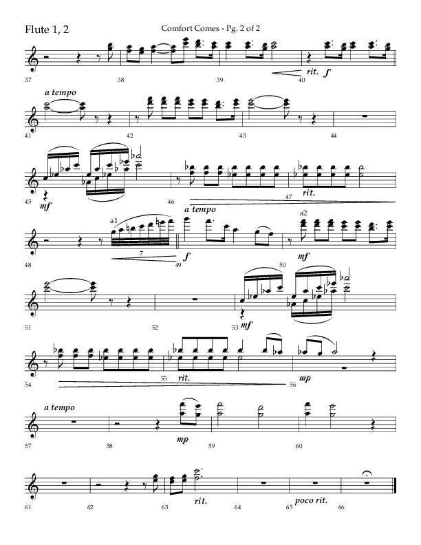 Comfort Comes (Choral Anthem SATB) Flute 1/2 (Lifeway Choral / Arr. Robert Sterling)