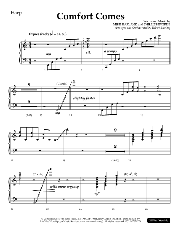 Comfort Comes (Choral Anthem SATB) Harp (Lifeway Choral / Arr. Robert Sterling)