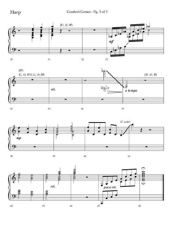 Comfort Comes (Choral Anthem SATB) Harp (Lifeway Choral / Arr. Robert Sterling)