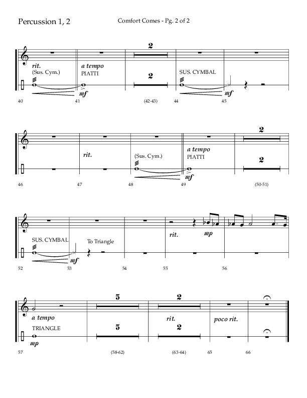 Comfort Comes (Choral Anthem SATB) Percussion 1/2 (Lifeway Choral / Arr. Robert Sterling)