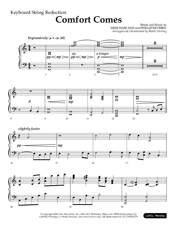 Comfort Comes (Choral Anthem SATB) String Reduction (Lifeway Choral / Arr. Robert Sterling)
