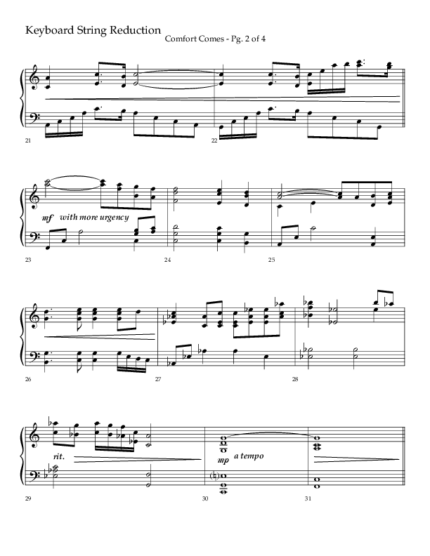 Comfort Comes (Choral Anthem SATB) String Reduction (Lifeway Choral / Arr. Robert Sterling)