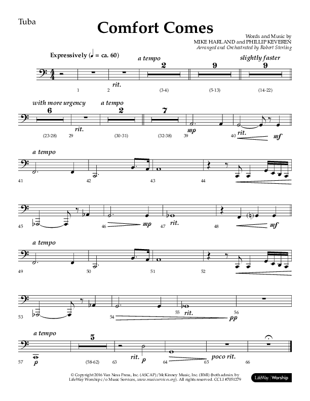 Comfort Comes (Choral Anthem SATB) Tuba (Lifeway Choral / Arr. Robert Sterling)