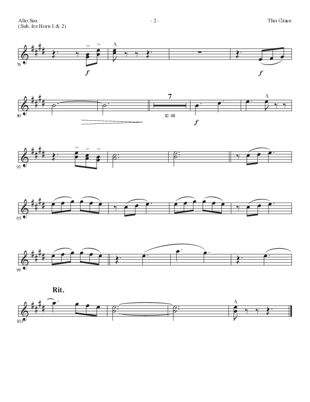 This Grace (Choral Anthem SATB) Alto Sax (Lillenas Choral / Arr. Phil Nitz)