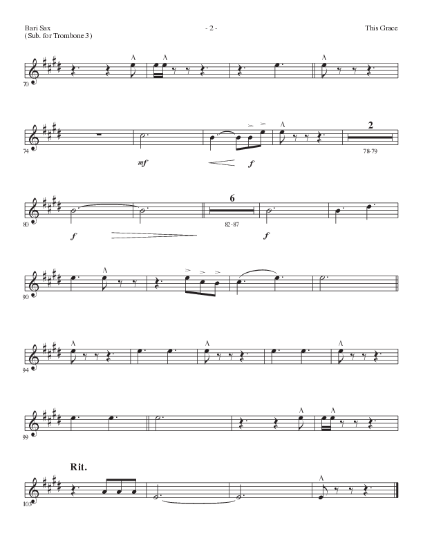 This Grace (Choral Anthem SATB) Bari Sax (Lillenas Choral / Arr. Phil Nitz)