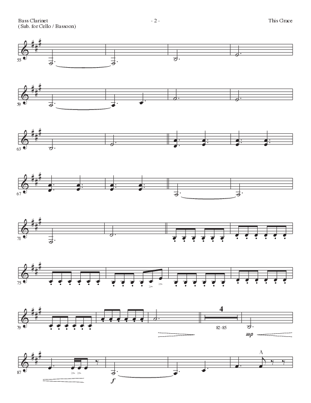 This Grace (Choral Anthem SATB) Bass Clarinet (Lillenas Choral / Arr. Phil Nitz)